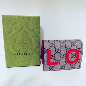 BRAND NEW GUCCI LOVE GG SUPREME MINI BIFOLD WALLET